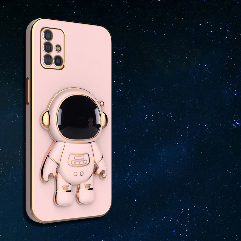 Astronaut Bracket Plating Telefonhållare Fodral för Samsung Galaxy A51 A71 A11 A21S A31 A10 A20 A30 A50 A70 A10S A20S 4G 5G_voghion.com