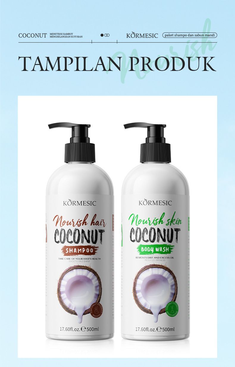 KORMESIC Coconut Moisturizing Body Wash Duschgel Zweiteiliges Set_voghion.com