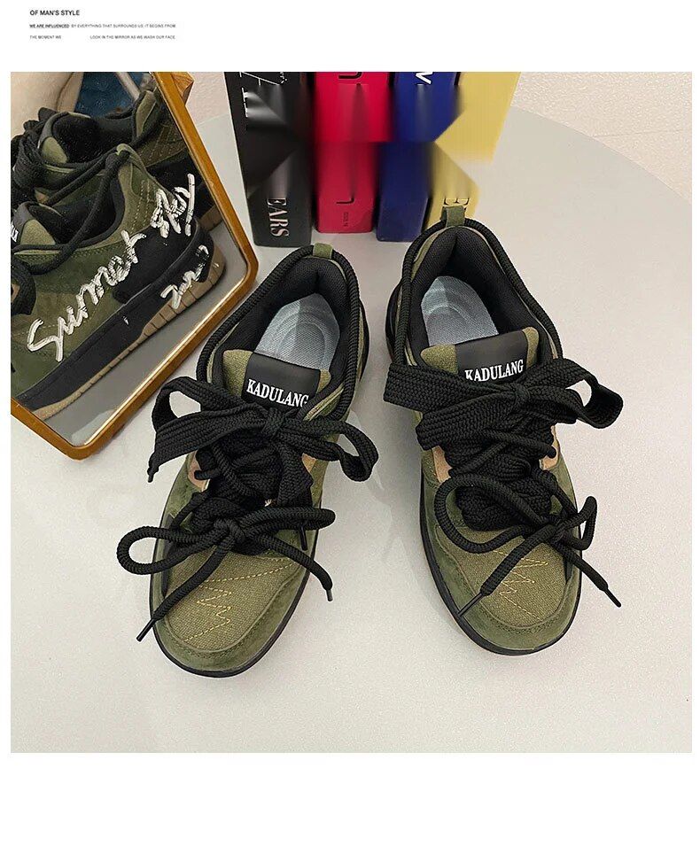 Xu Lingwang's popular female Instagram trend, comfortable thick soles, niche students, American style board casual_voghion.com
