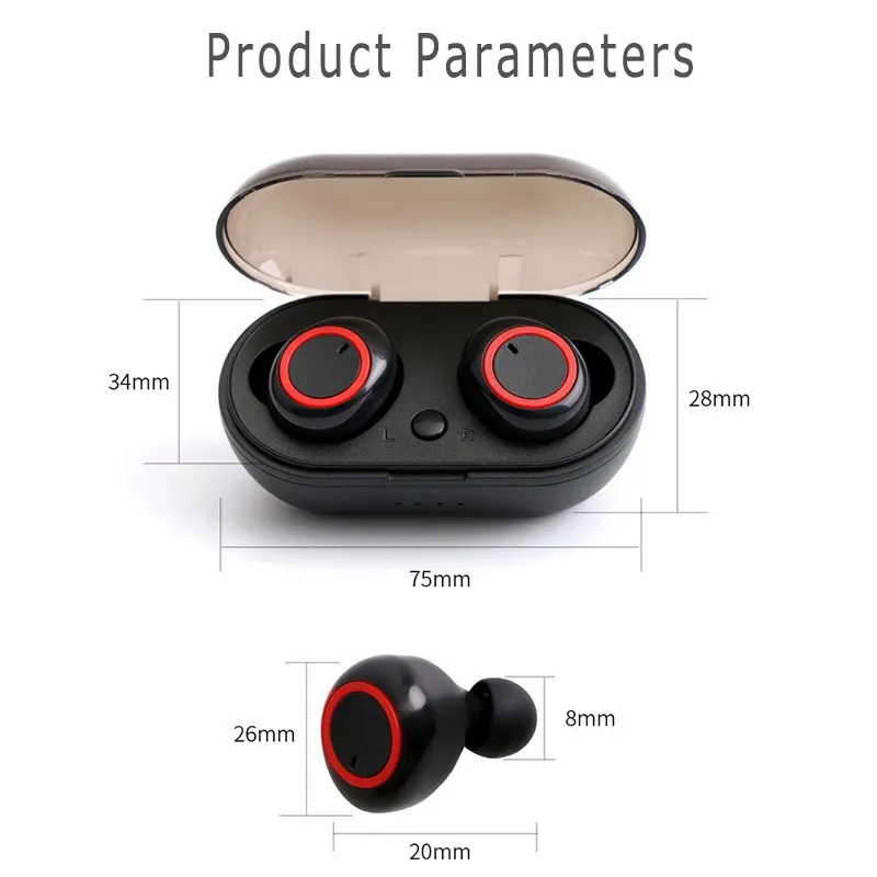Y50 TWS Wireless Headphones Sport Earphone Bluetooth Gaming Headset Microphone Phone Wireless Earbuds For Xiaomi Huawei LG Phone_voghion.com