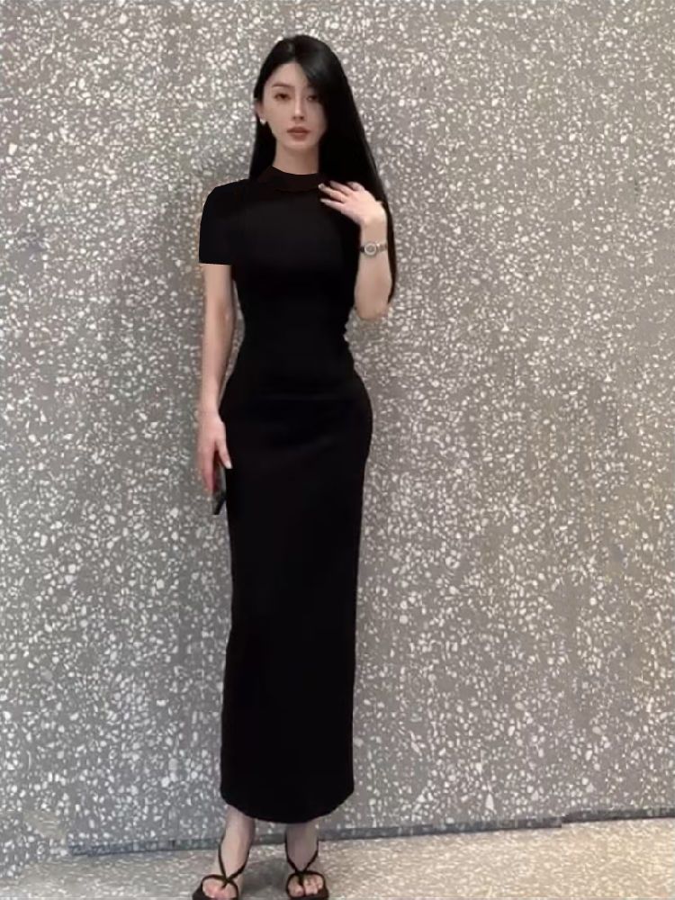 Schlankmachendes, brustverstärkendes Pure Desire Style, eng anliegendes Design, amerikanisches Slim Fit, figurbetontes, dehnbares langes Kleid für_voghion.com