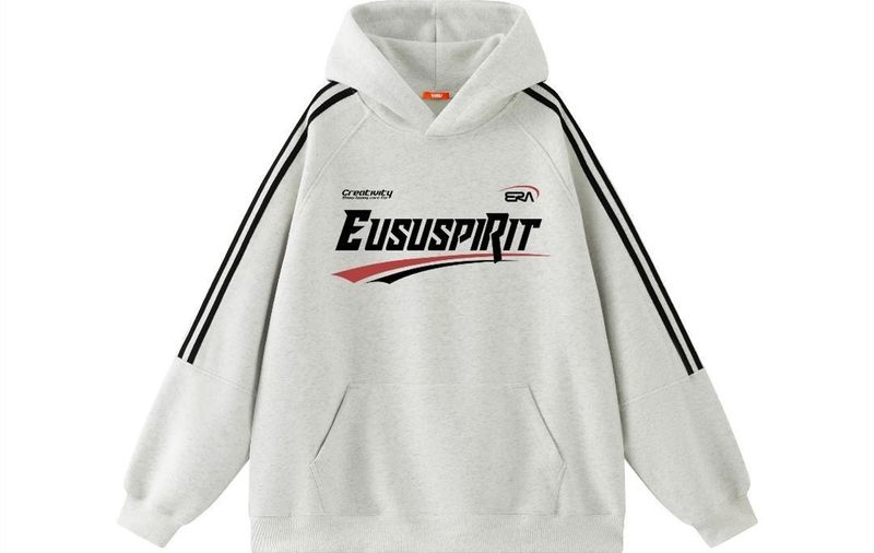 Amican Printed Design Hooded Pullov Jacket, Trendy High Street Hip-hop Koppel Hoodie Met Fleece Voor De Herfst En_voghion.com