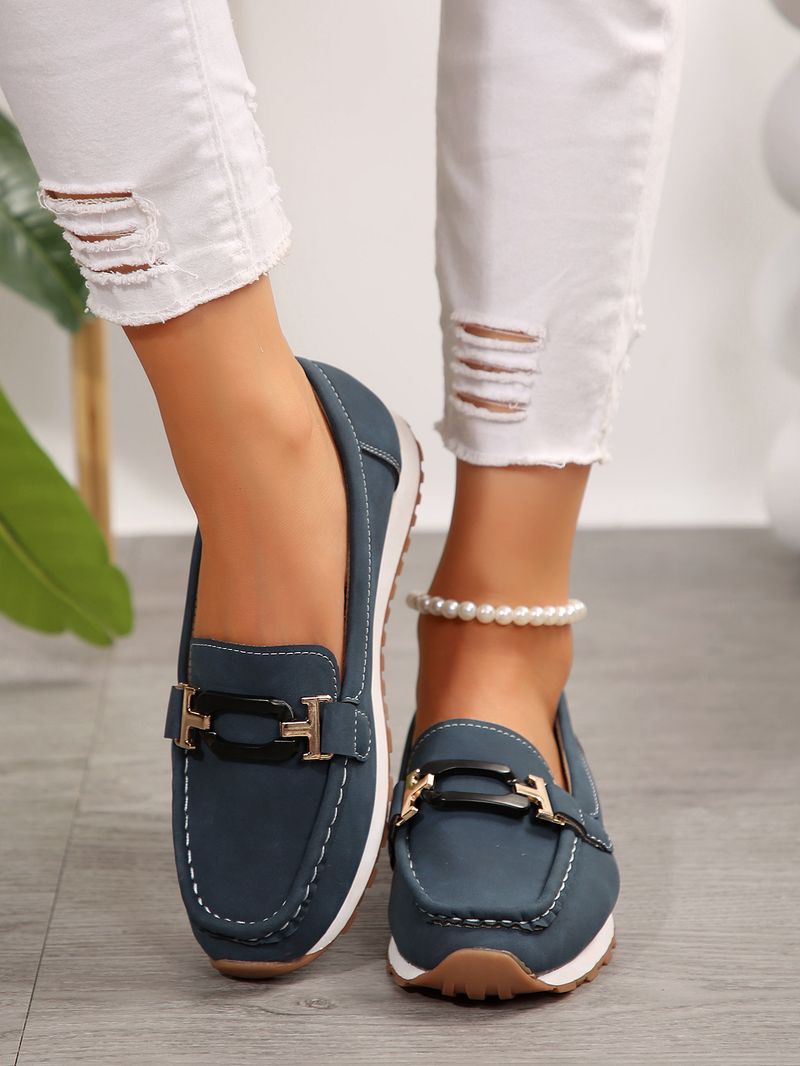 Fashion Fit Single für Frauen 24 neue runde Zehenpartie Mode lässig Plus Size Le Fu Dou Schuhe kleiner Duftstil_voghion.com