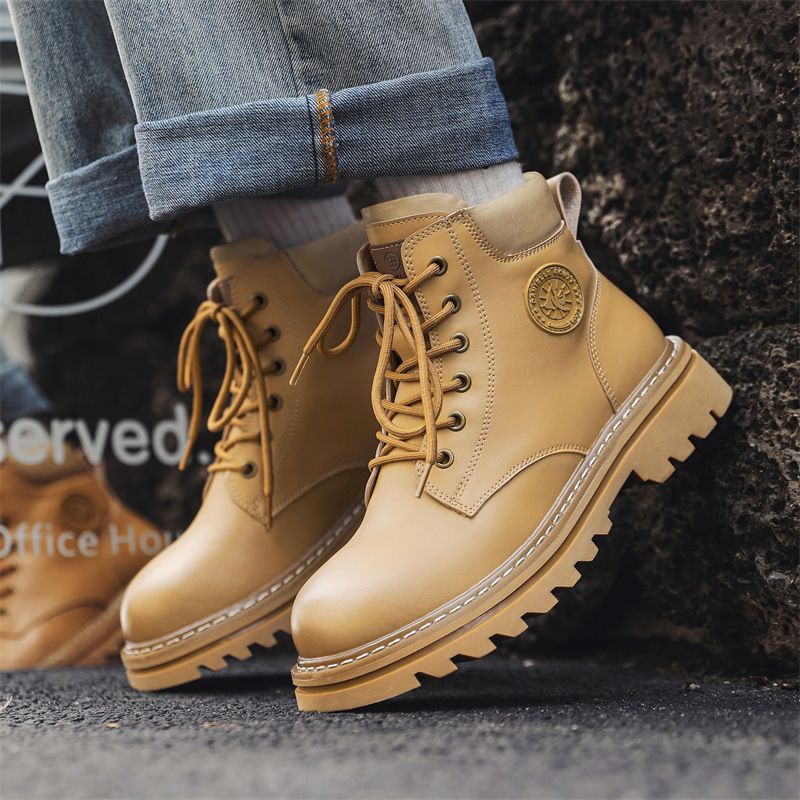 Martin Boots Men's Spring High-top Boots Medium-top American Tooling Short Boots Men Can't Kick Bad Rhubarb Boots_voghion.com