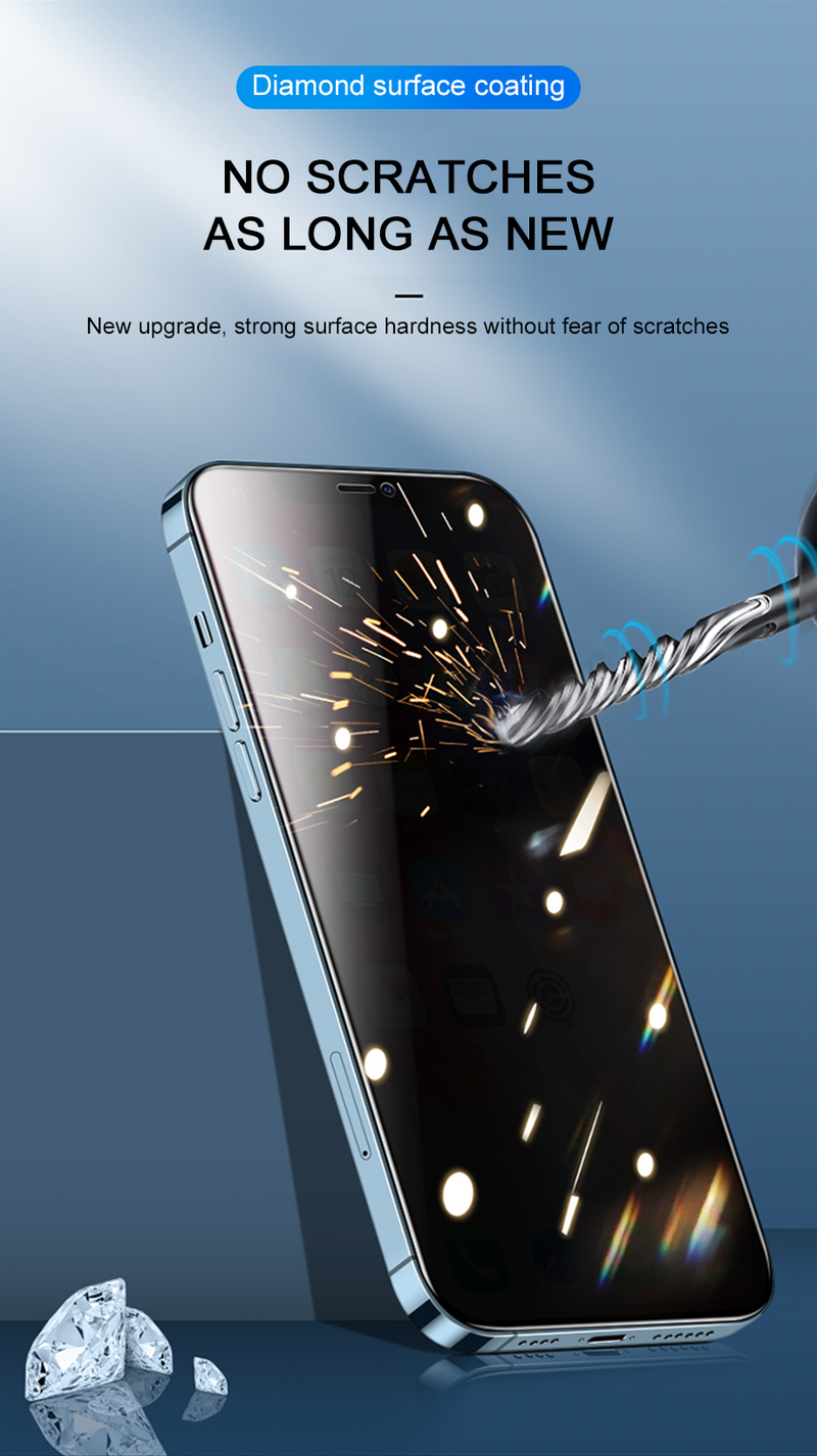 Protecteurs d'écran de confidentialité pour iPhone 12 11 13 Pro Max Mini, trempé Anti-espion pour iPhone XS MAX X SE 6 14 7 8 Plus_voghion.com