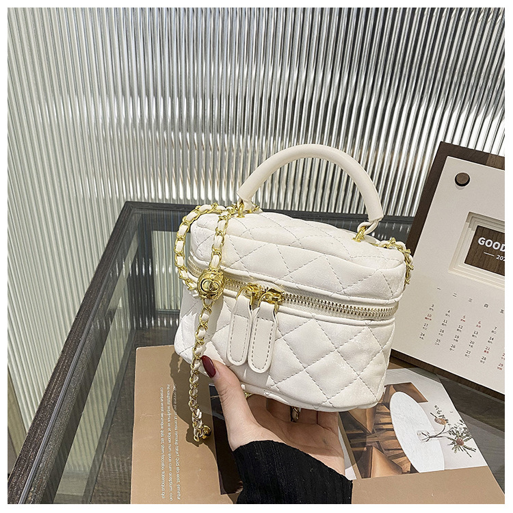 2024 Nuovo Mini portatile da donna a spalla singola Crossbody Rossetto PU Versatile Lingge Piccola borsa a catena profumata_voghion.com