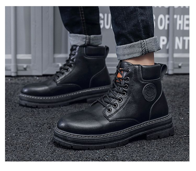 Herbst neue atmungsaktive High-Top-Martin-Stiefel für Herren im britischen Stil, Arbeitsschuhe, kurze Stiefel mit dicker Sohle, Freizeitschuhe_voghion.com