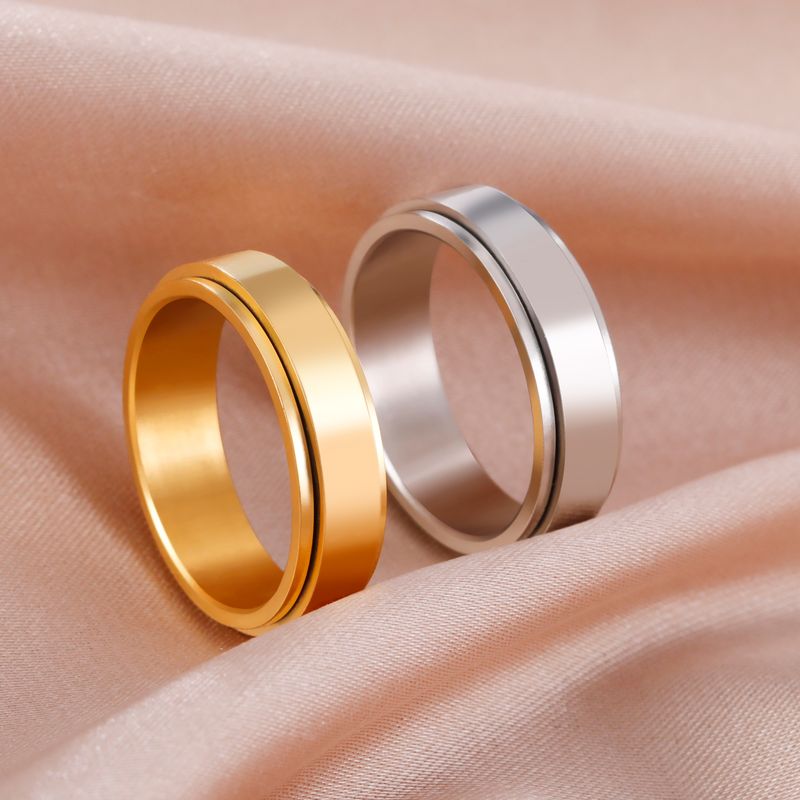 Ready Stock Skyrim Angst Zappelringe Edelstahl Anti Stress Spinning Rotate Stimmungsring für Männer Frauen Mode Minimalist_voghion.com