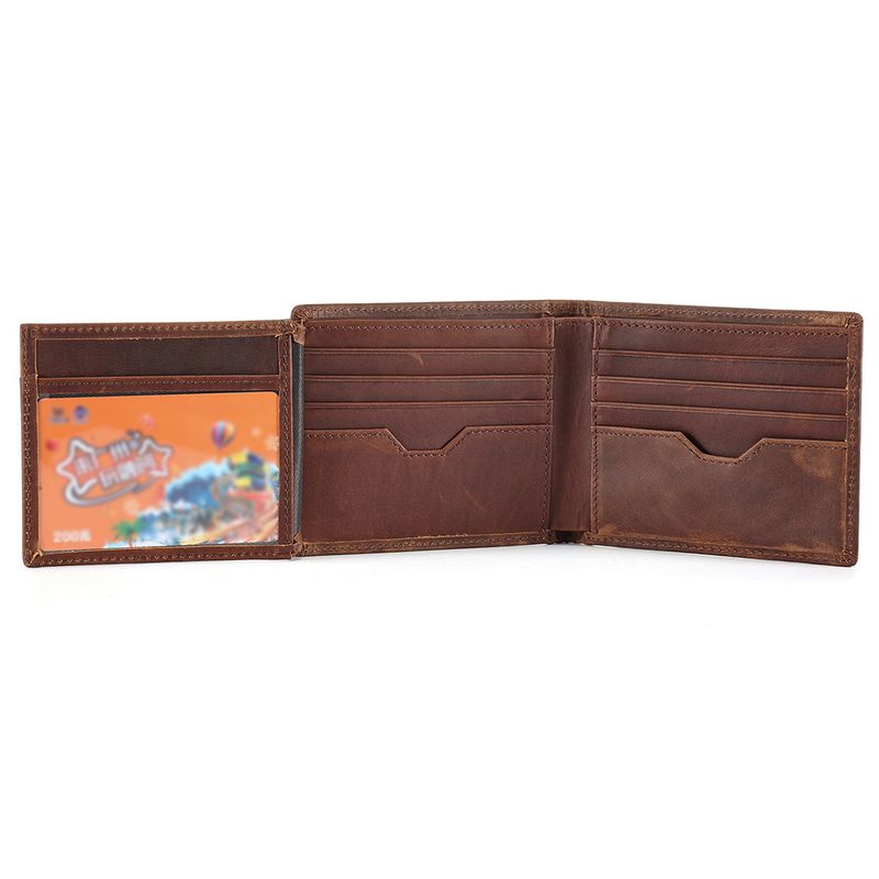 Genuine Leather Short Multi-Card Slot Business Simple Men's Wallet_voghion.com