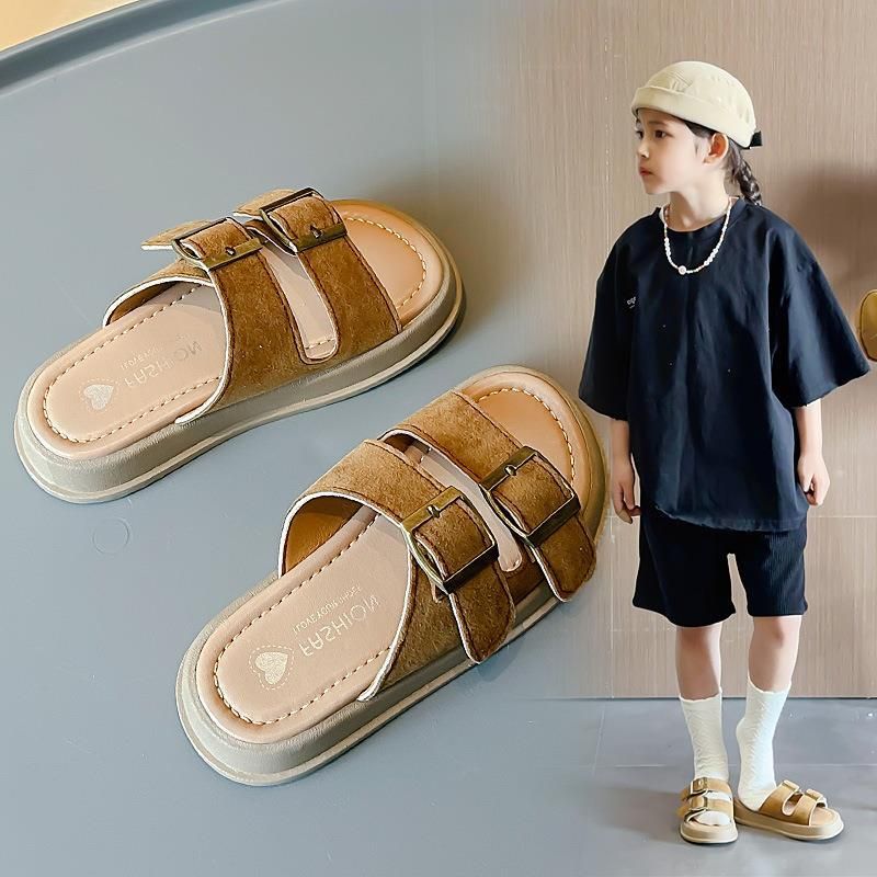 Scarpe da spiaggia per bambini, nuove, estive 2024, per bambine, casual, con suola morbida, per bambini grandi, da indossare all'aperto, con un cinturino_voghion.com