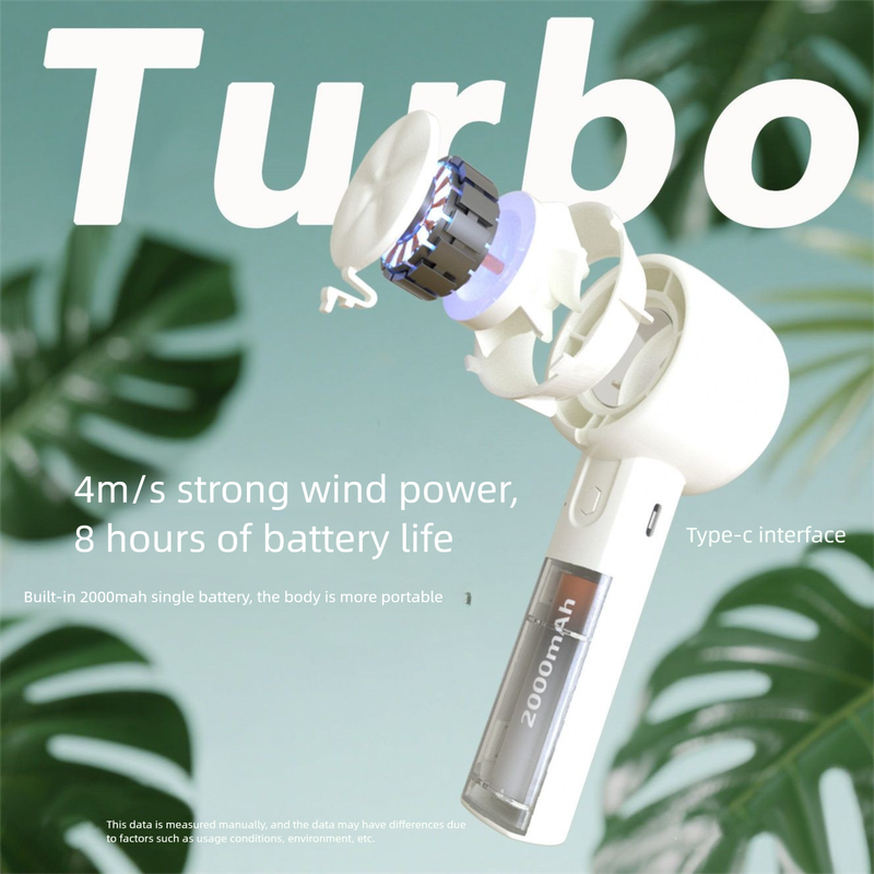 Aromatherapy Handheld Silent Brushless Mirror Small Rechargeable Long Battery Life Fan Office Student Desktop_voghion.com