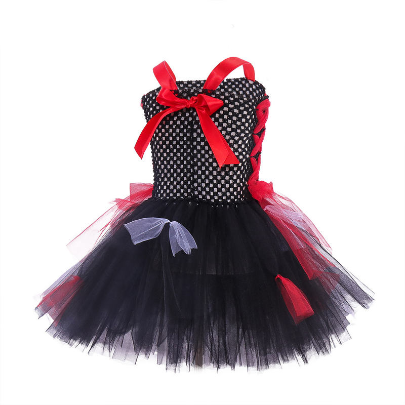 Rochie de fete vampir cu fustă tutu din plasă, îmbrăcăminte pentru copii, costum de dans pentru petrecere de Halloween nou_voghion.com