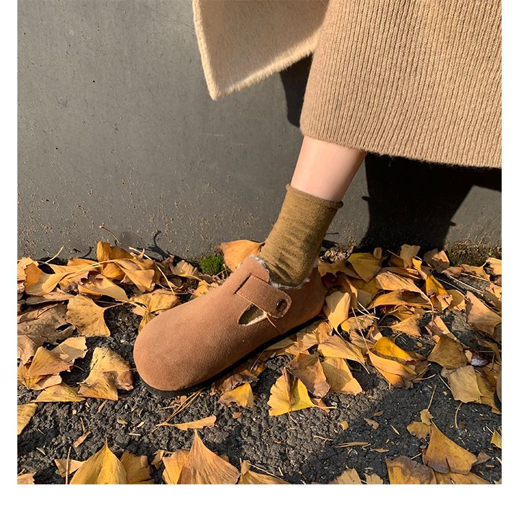 Slip-On Original Winter Plüsch Warme Dicke Sohle Einzelne Echtes Leder Pelz Schuhe Frauen Große Größe_voghion.com