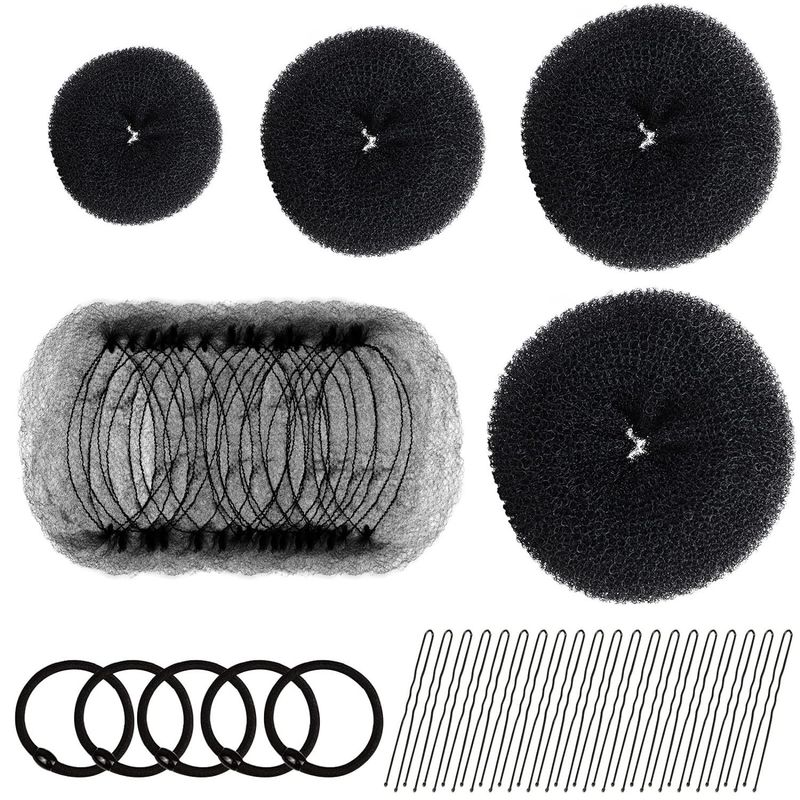 Set di strumenti per intrecciare i capelli con chignon, accessori per capelli, strumenti per intrecciare i capelli a forma di bocciolo di ciambella_voghion.com