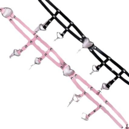 2025 Spring And Summer New Handmade Subculture PU Leather Heart Cross Pendant Belt Fashionable Versatile Delicate_voghion.com