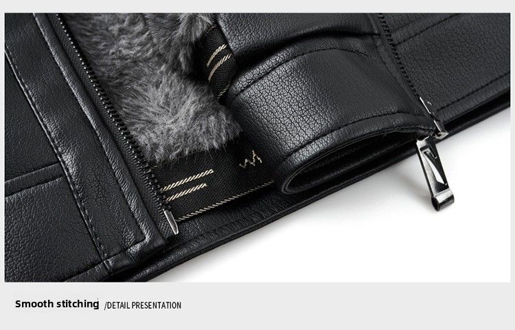 Giacca invernale da uomo Haining 2025 con cappuccio corto, casual, in pelle e pelliccia, integrata, ispessita_voghion.com