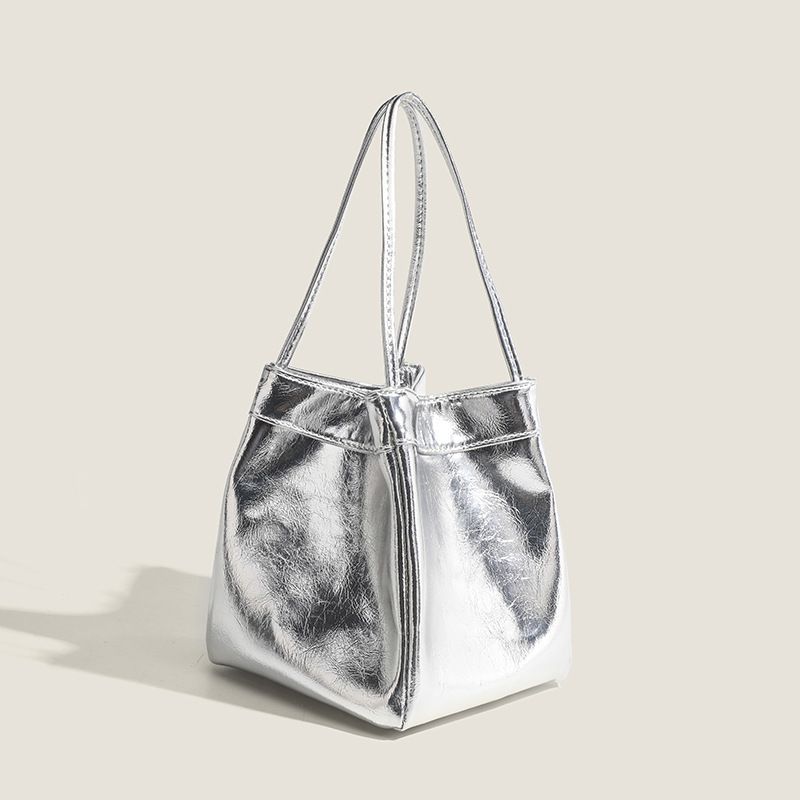 Nuova borsa a secchiello di alta qualità con texture a specchio, alla moda e versatile, borsa abbinata alla moda con dopamina lucida a conchiglia_voghion.com