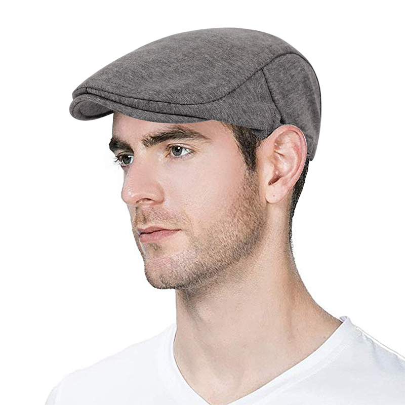 Berretti da uomo nuovi in cotone Berretti piatti vintage britannici Gatsby Uomo Solido Grigio Nero Primavera Autunno Inverno Cappelli da pilota regolabili_voghion.com