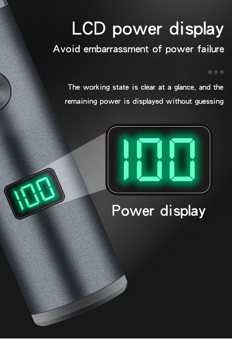 Rasoio elettrico con display digitale, ricarica USB, testina di taglio a spinta elettrica, tagliacapelli per intaglio_voghion.com