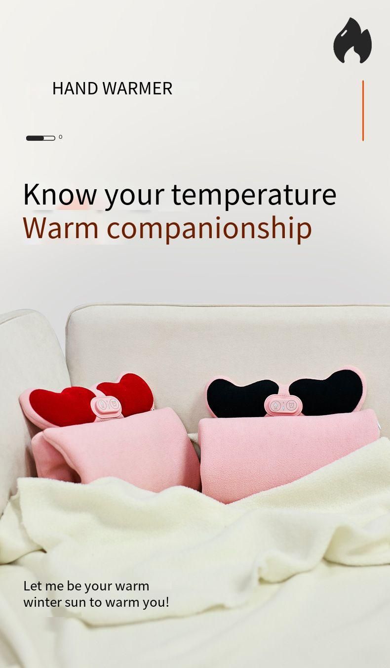 Winter Neue Elektrische Rosa Herz Tragbare Graphen Hand Wärmer Schnelle Heizung Intelligente Konstante Temperatur_voghion.com