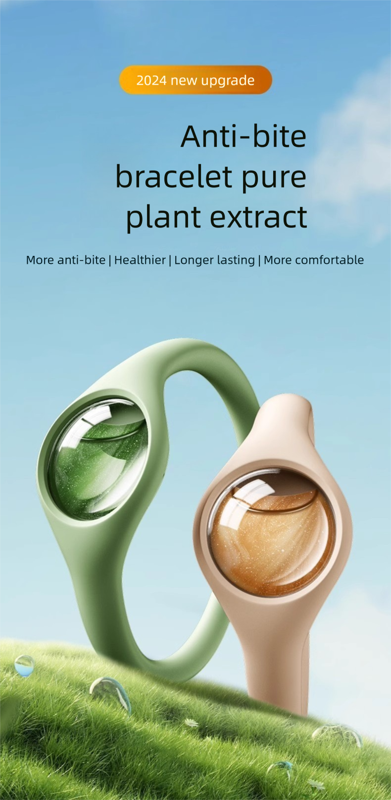 Vitality Repellent Armband – Mückenschutzarmband – Starker Mückenschutz für Erwachsene und Kinder – Tragbar im Freien_voghion.com