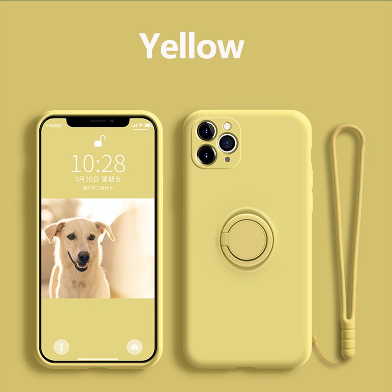 Luxury Finger Ring Holder Rope Phone Case For OPPO A15 A52 A72 A92 A53 2020 A54 A73 A74 A54 A93 5G Liquid Silicone Soft _voghion.com