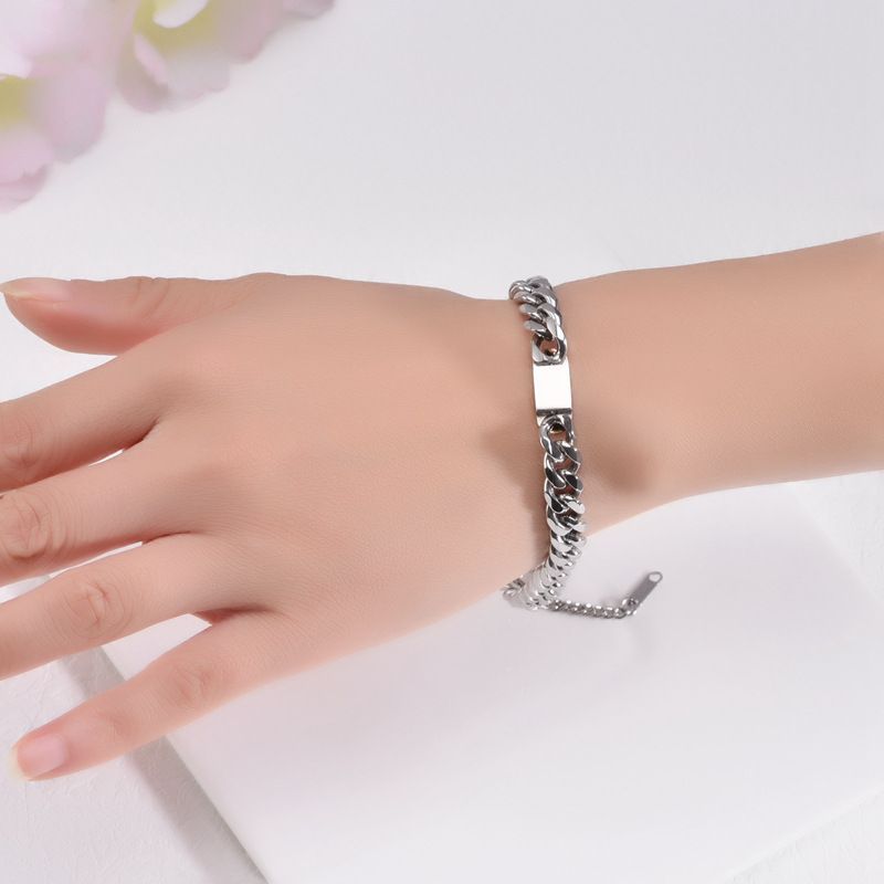 Gioielli da uomo alla moda in acciaio inossidabile e argento, con catena cubana, design minimalista, bracciale di tendenza hip hop_voghion.com