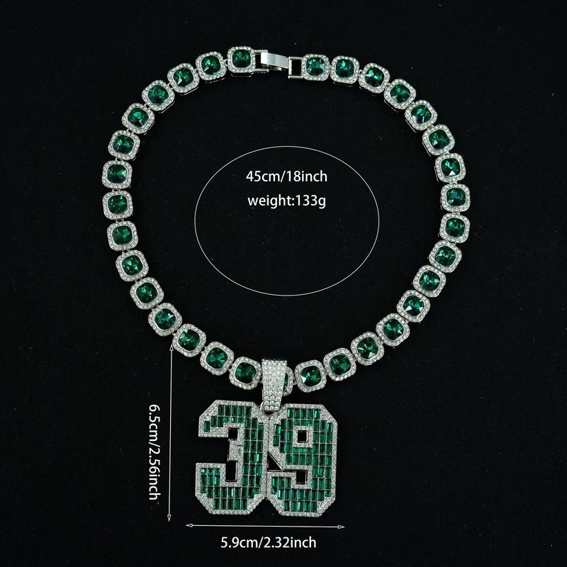 Collana con catena cubana hip-hop in lega verde 39 con zolletta di zucchero digitale, molto venduta, collana personalizzata da uomo_voghion.com