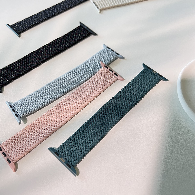 Strap For Apple Watch Band 44mm 40mm 45mm 41mm 42mm 38mm 45 mm Elastic braided solo loop Bracelet iWatch Series 7 se 3 6 8 Ultra_voghion.com