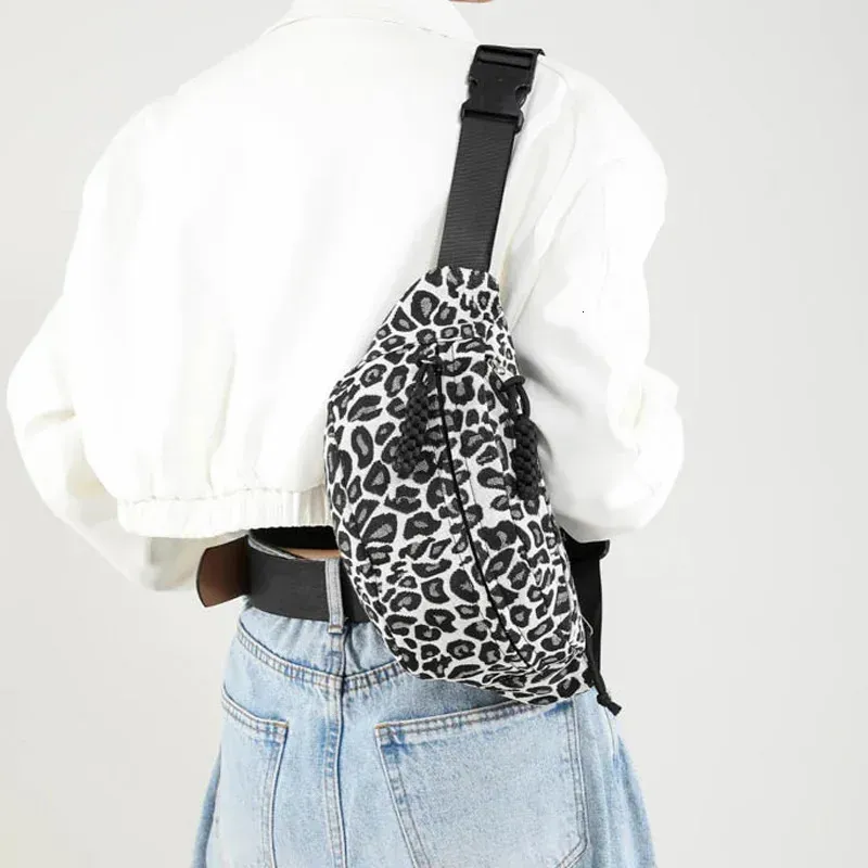 Marsupio da donna con stampa leopardata, in tela, alla moda, con tracolla, cintura di alta qualità 250806_voghion.com