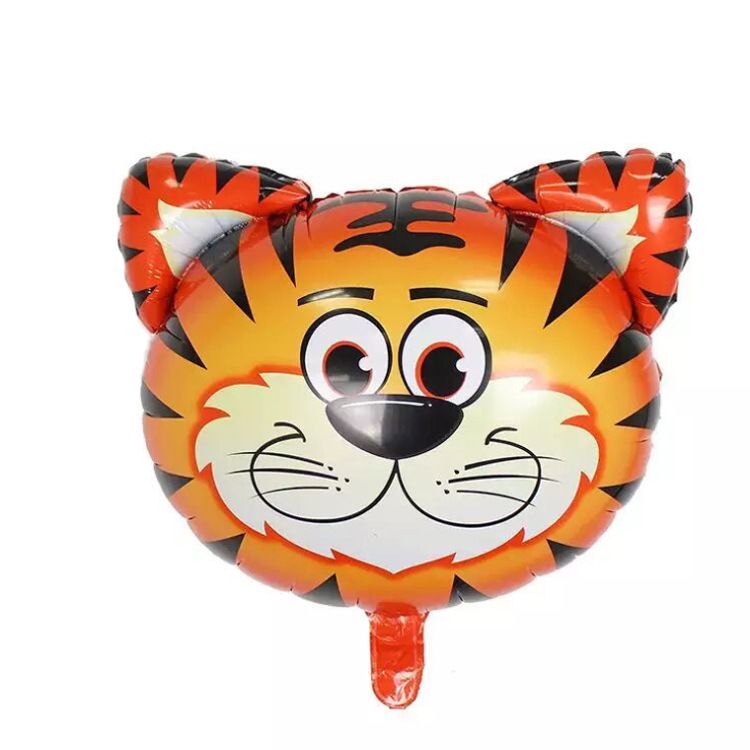 Animal Head Foil Balloons Set - Lion, Deer, Cow, Tiger, Zebra, Donkey, Monkey, Pig, Elephant & Dog Shaped Party Decorations_voghion.com