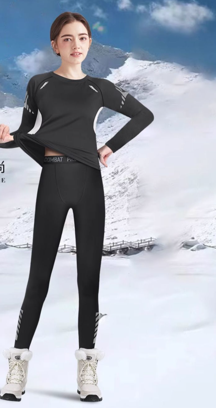 Sous-vêtements thermiques à séchage rapide pour femme, combinaison de ski à manches longues, couche de base pour la randonnée et l'alpinisme en plein air, évacuant la transpiration_voghion.com