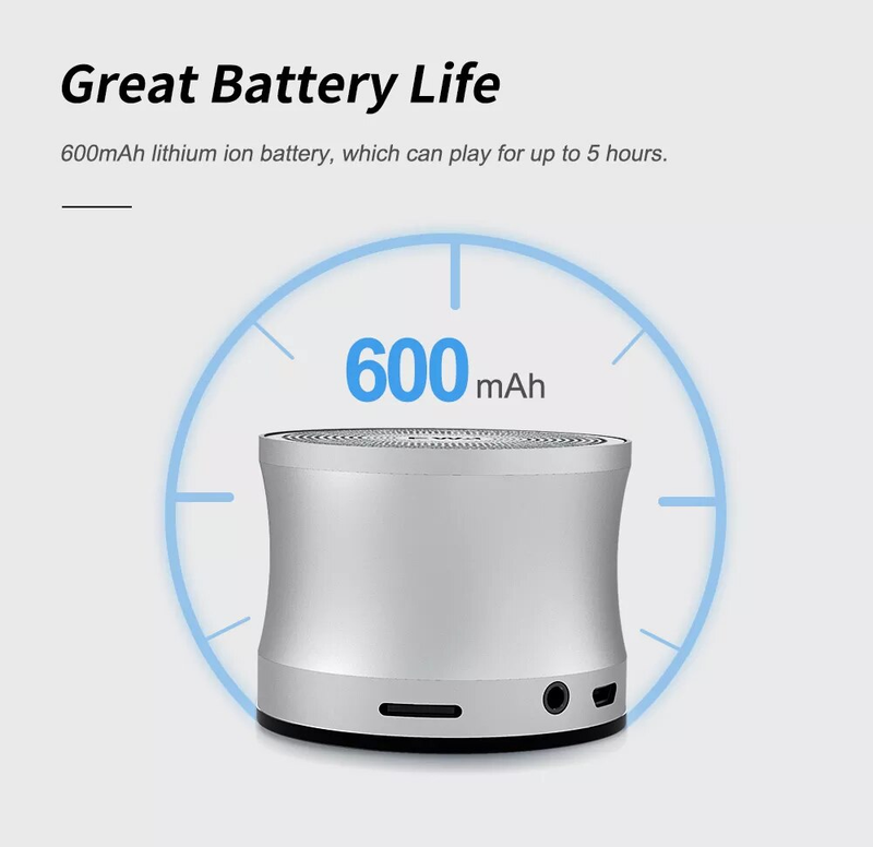 EWA A109 TWS Bluetooth-Lautsprecher, tragbare Musiklautsprecher aus Metall mit AUX-IN, Micro SD, Mikrofon, Freisprecheinrichtung für Zuhause_voghion.com