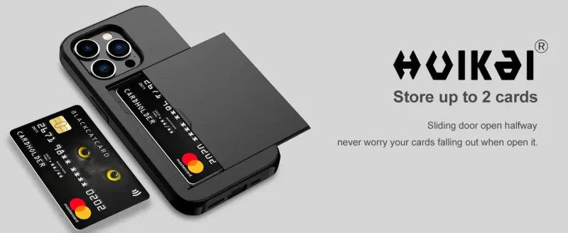 Case For Iphone 16E 16 15 Max 14 Pro 13 12 11 Wallet Card Holder Slide Slot Slim Hard PC Heavy Duty Protective Cover_voghion.com