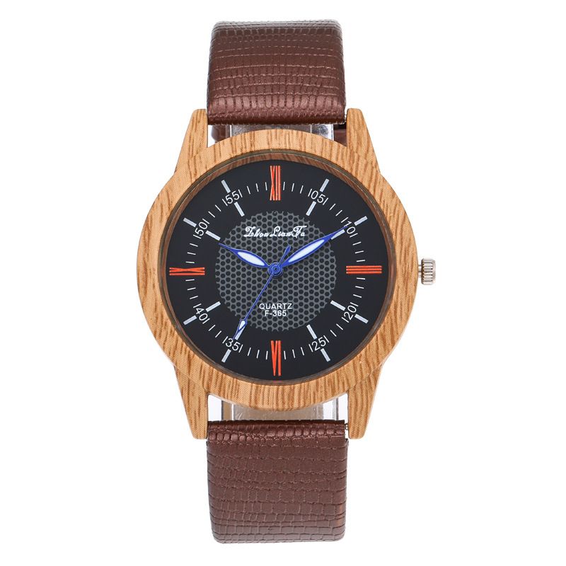 Imitation Wood Grain Men's Watch Casual Fashion Trend Snake Grain Belt Personalized Quartz Watch Daily Birthday Anniversary Valentine's Day Gift_voghion.com