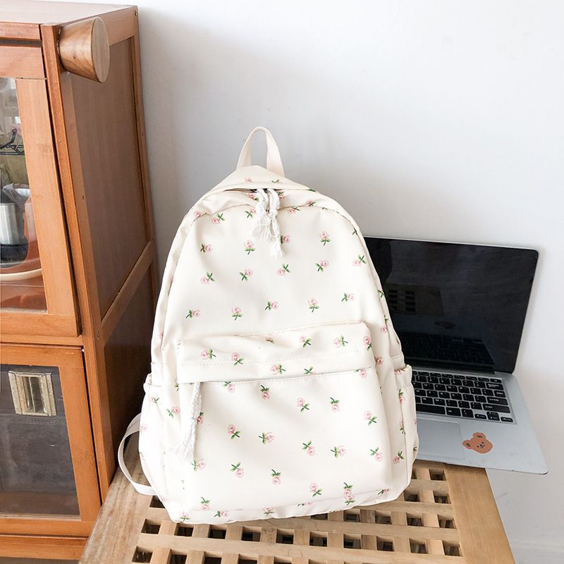 schoolbag female small fresh literary all-match leisure flower girl student backpack_voghion.com