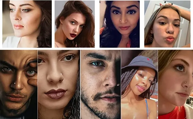 Piercing al naso in acciaio inossidabile con cristallo alla moda per donna, ipoallergenico, anello dritto da 18 mm, a forma di vite, gioiello per il corpo_voghion.com