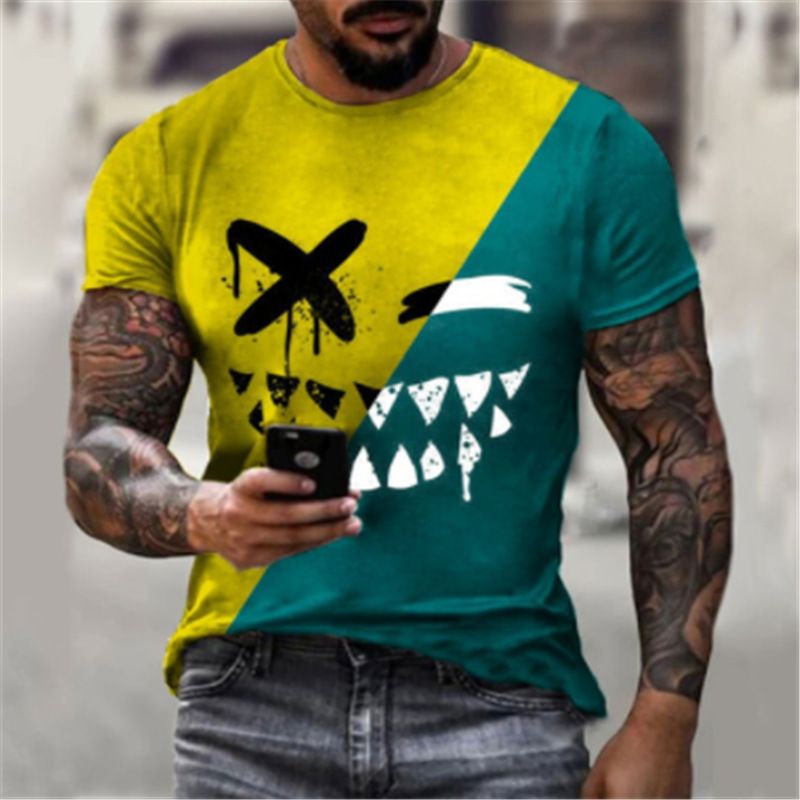 Sommer Neues lustiges trendiges kreatives kurzärmeliges T-Shirt für Männer_voghion.com
