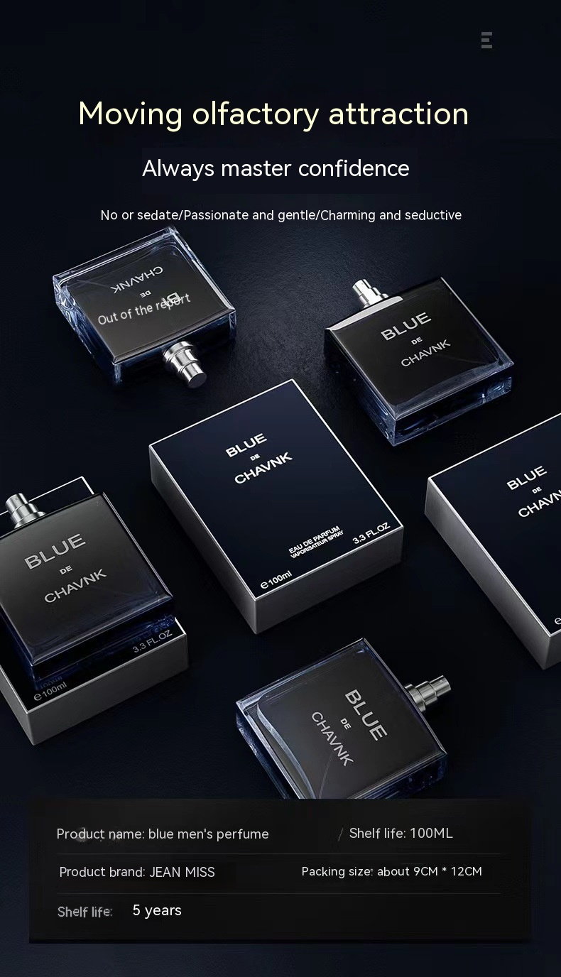 Nouveau parfum chaud en ligne rouge diffusion en direct parfum bleu pendant une longue période 100 ml charmant parfum d'océan pour hommes_voghion.com