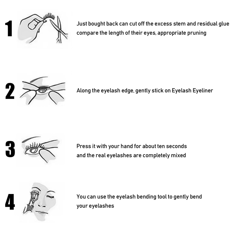 EELHOE pasta per eyeliner autoadesiva con finti capelli di visone senza colla, ciglia finte 3D, ombretti_voghion.com