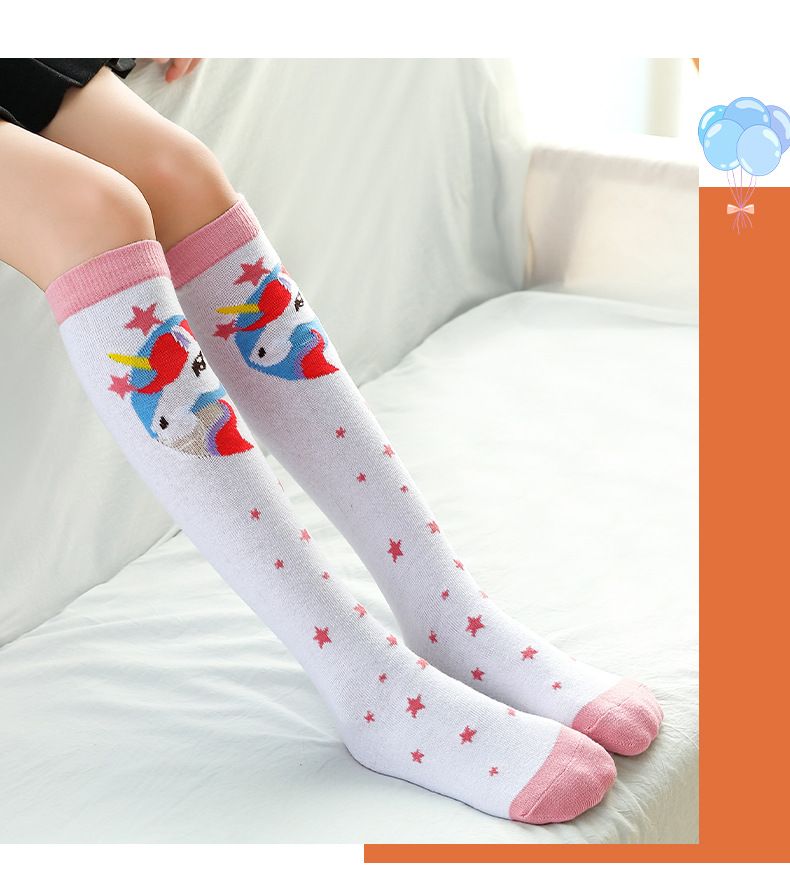 Ubranka dla dzieci Oryginalne skarpetki dziecięce z kreskówkowymi modnymi skarpetkami bawełnianymi skarpetkami z jednorożcem skarpetki typu mid tube_voghion.com