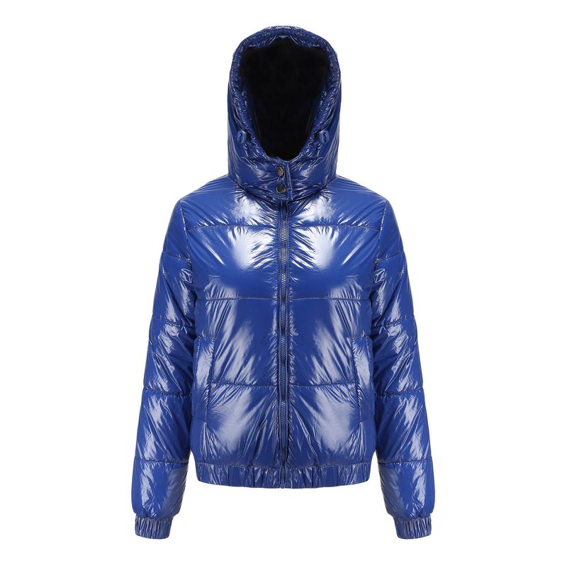 Giacca invernale leggera con cappuccio da donna, rivestimento impermeabile 20D, capospalla lucido a maniche lunghe per moda e comfort._voghion.com