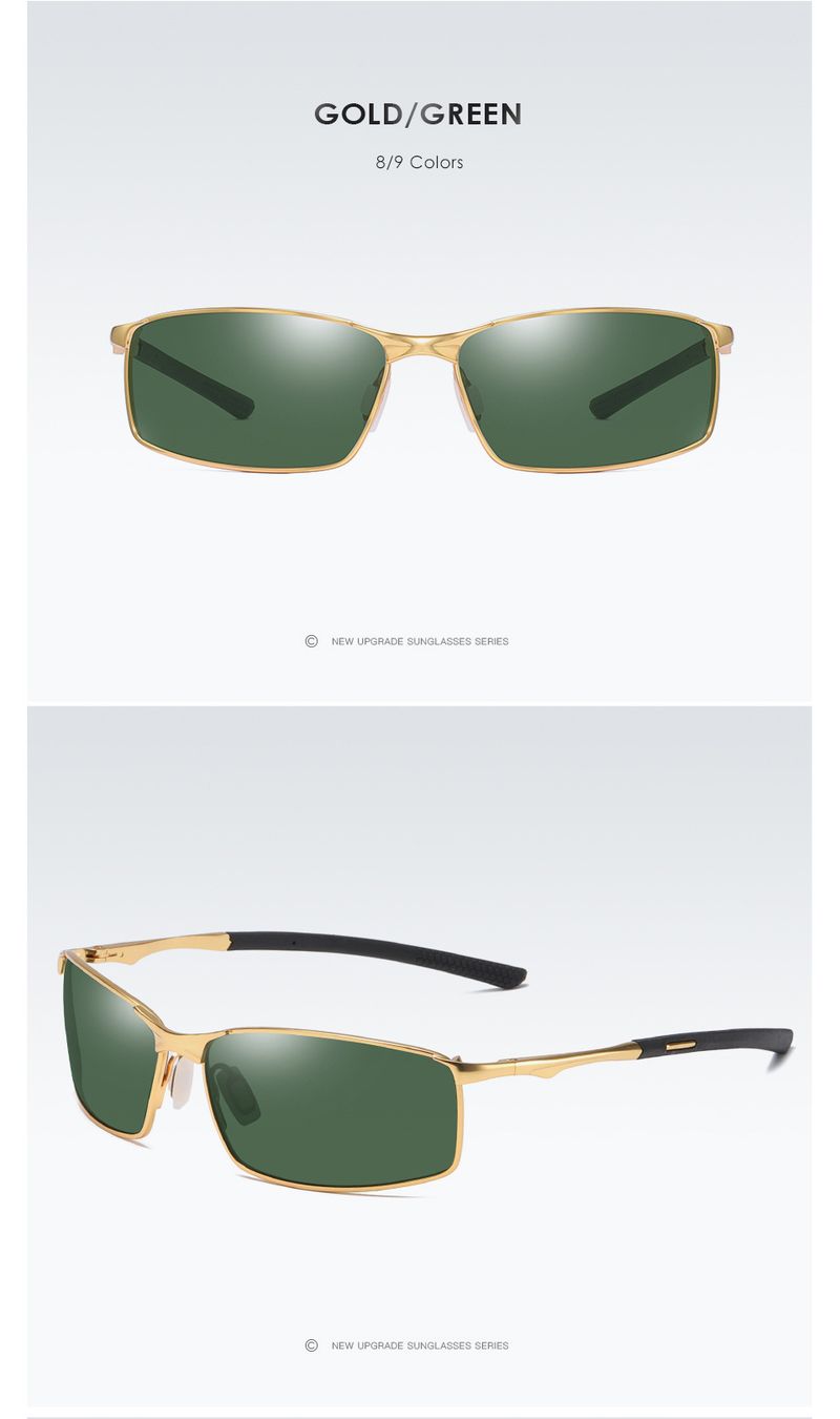 Gafas de sol polarizadas Aoron para hombre y mujer, con espejo para conducir, montura metálica, antirreflejos UV400, venta al por mayor_voghion.com