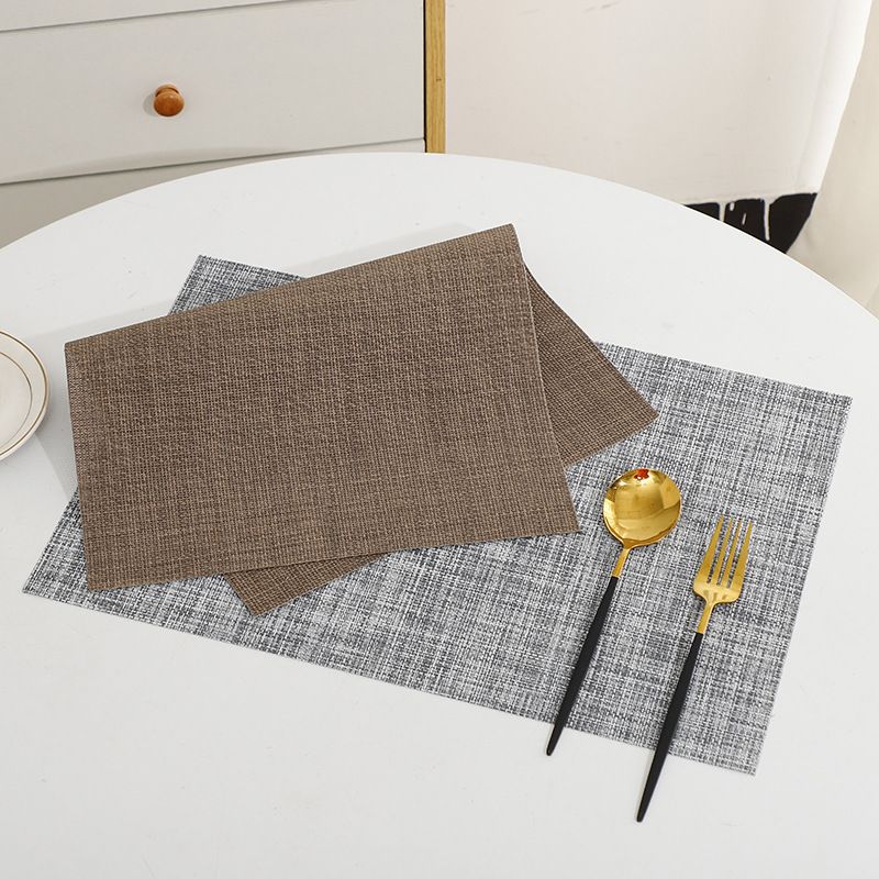 Serviesgoed Placemats PVC-isolatie Placemats Wasbare tafelkleden Onderzetters Tweekleurige zijde Cross Border Textilene Placemats_voghion.com