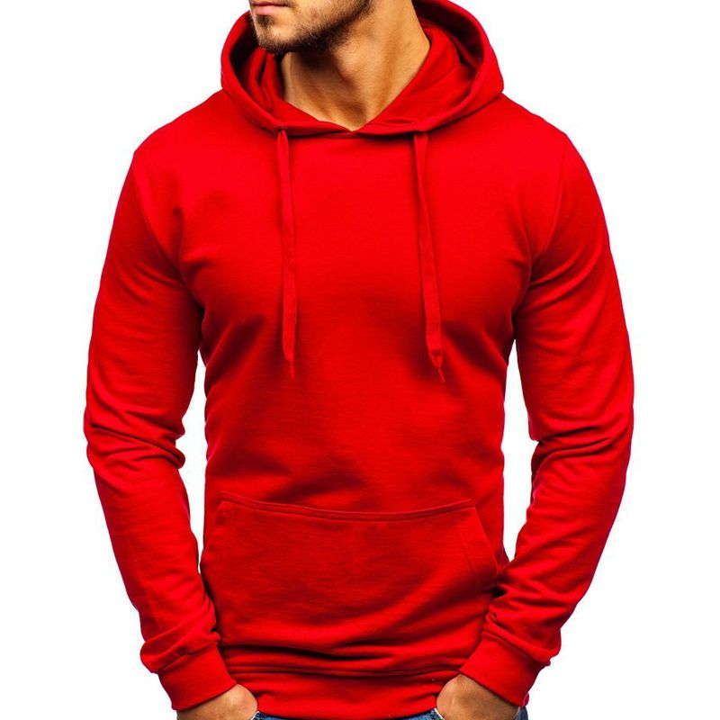 Lockerer Herrenpullover Einfarbiger Kapuzenpullover für Jugendliche_voghion.com