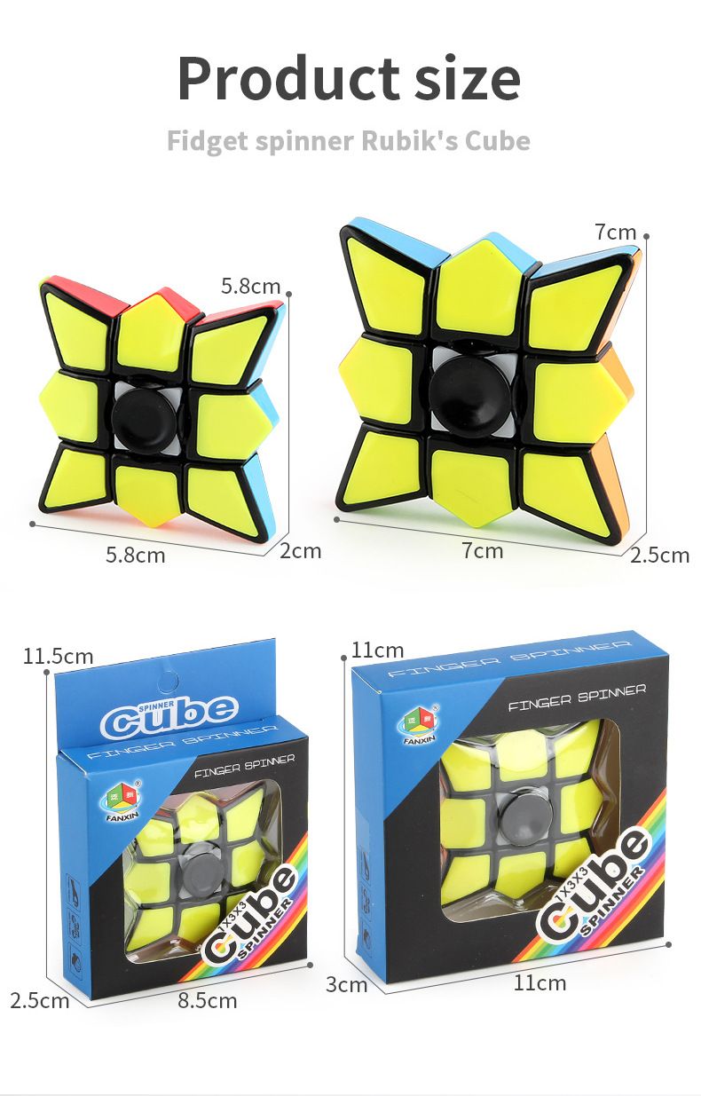 Zauberwürfel in Form eines Fidget Spinners. Sanfte Rotation, Entlüftung des Zauberwürfels, Entlastung des Zauberwürfels, Spielzeug zum Entspannen_voghion.com