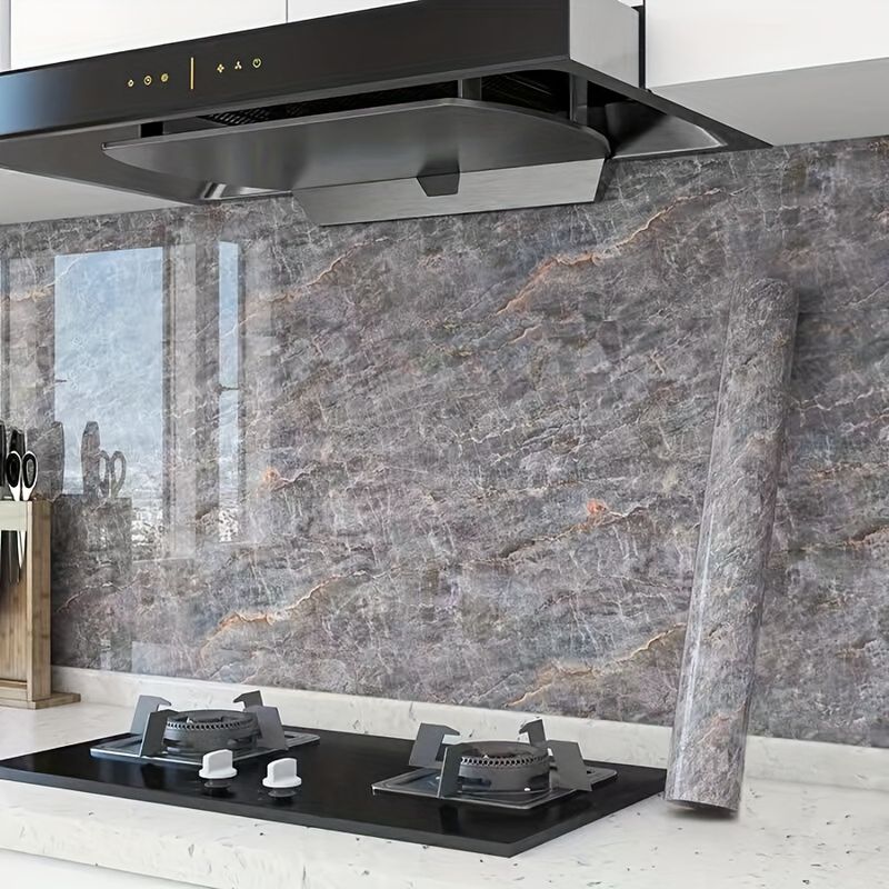 Kitchen Countertop Oil-proof Waterproof Gray Renovation Decoration Removable Marble Sticker_voghion.com
