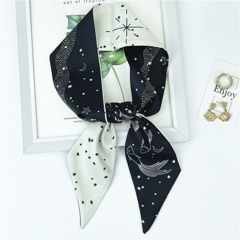 Frühling Herbst Mode Tarot Marke Zwölf Konstellationen Kleiner Schal für Frauen in Südkorea, Schmaler Langer Gestreifter Schal,_voghion.com