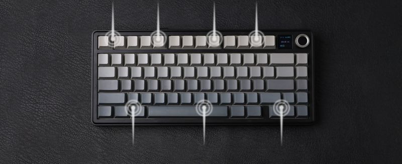 Aula F75 MAX Mechanische Gaming-Tastatur 75 % mit TFT-Bildschirm und Drehregler, Dichtung Hot-Swap-Gaming-Tastatur kabellos für PC/Mac/Linux, QWERTY US-Layout (B_voghion.com
