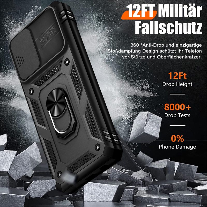 Case For Samsung Galaxy A56 A36 5G Build In 360° Slide Camera Rotating Ring Kickstand Military Grade Protective Cover_voghion.com